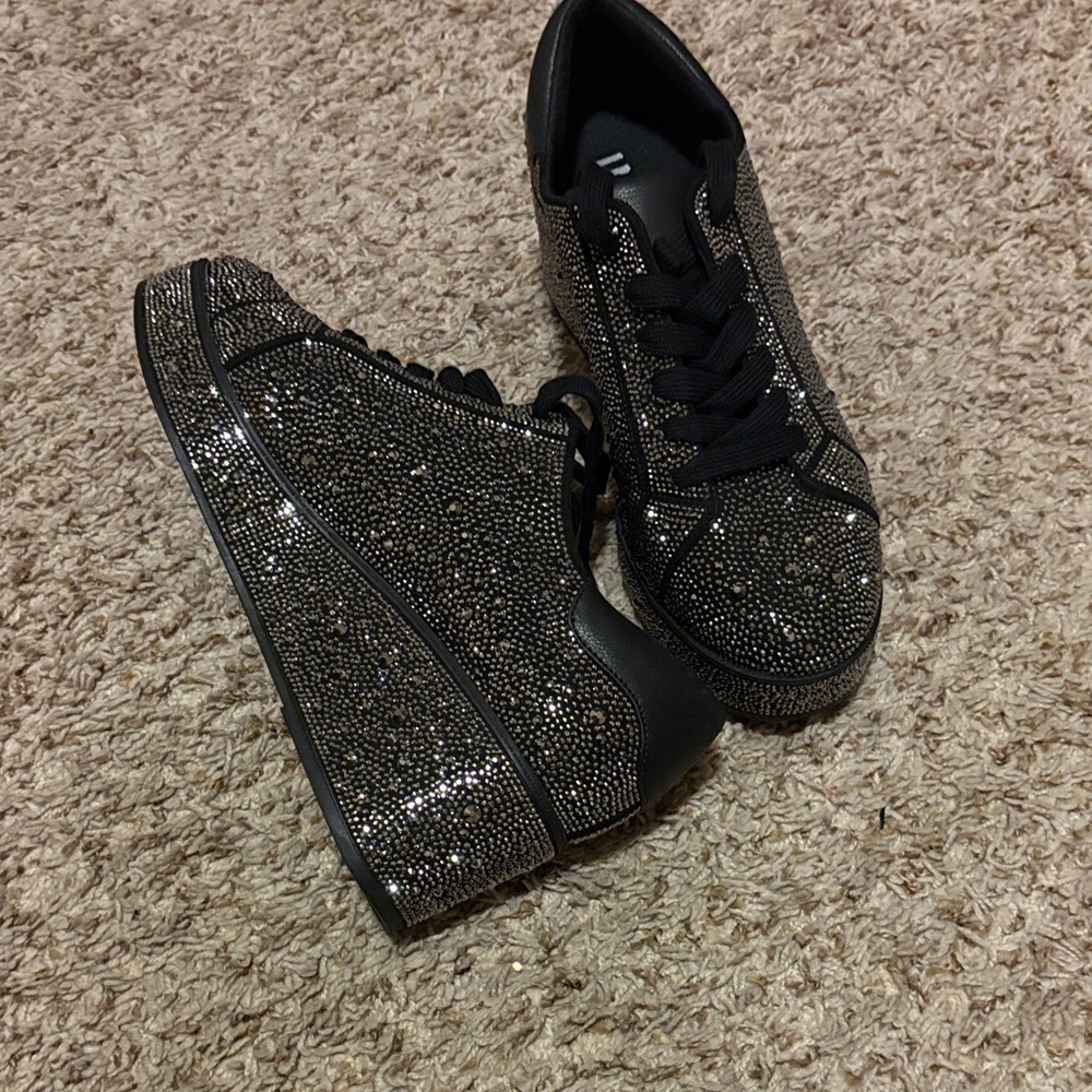 INC International Concepts Black Glitter Sneakers